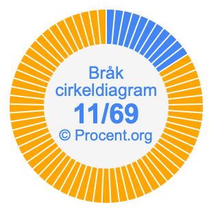 11/69 bråk i ett cirkeldiagram