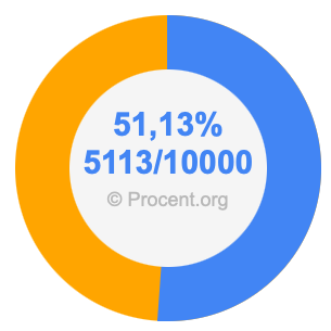 51,13 procent i bråk